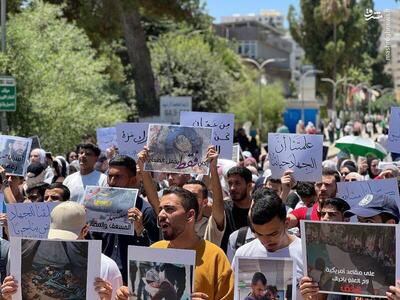 عکس/ تجمع همبستگی با مردم غزه و فلسطین در دانشگاه اردن