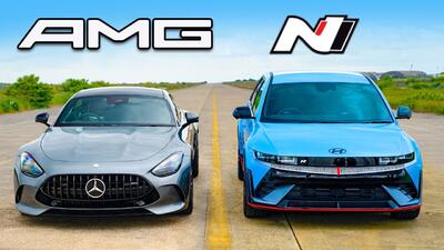 درگ هیوندای آیونیک 5 N با مرسدس AMG GT63