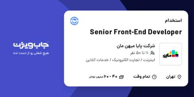 استخدام Senior Front-End Developer در شرکت پایا میهن مان