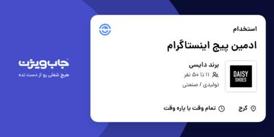 استخدام ادمین پیج اینستاگرام - خانم در برند دایسی