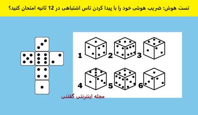 تست هوش: ضریب هوشی خود را با پیدا کردن تاس اشتباهی در 12 ثانیه امتحان کنید؟