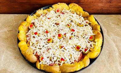 (ویدئو) طرز تهیه یک پیتزای خاص رژیمی با سیب زمینی