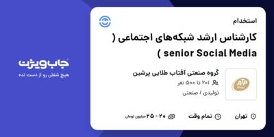 استخدام کارشناس ارشد شبکه‌های اجتماعی  ( senior Social Media ) در گروه صنعتی آفتاب طلایی پرشین