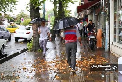 (تصاویر) بارش باران در رشت