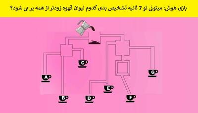 بازی هوش: میتونی تو 7 ثانیه تشخیص بدی کدوم لیوان قهوه زودتر از همه پر می شود؟