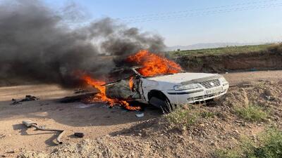 ۴ مصدوم بر اثر واژگونی خودرو سمند در محور رحیم آباد به دانسفهان