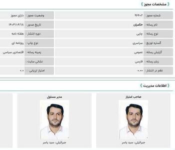 عکس/ یاسر جبرائیلی هم مجوز روزنامه گرفت! | اقتصاد24