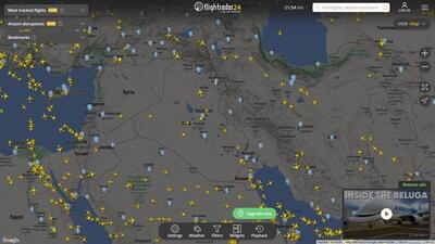 تصویر وضعیت پروازی در آسمان ایران و منطقه | هشدار تهران به ایرلاین‌های دنیا برای عبور از آسمان ایران | حمله ایران در راه است؟