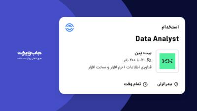 استخدام Data Analyst در بیت پین