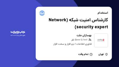 استخدام کارشناس امنیت شبکه (Network security expert) در بهسازان ملت