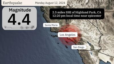زلزله ۴.۴ ریشتری در لس‌آنجلس یک هفته بعد از تکان‌های کالیفرنیا