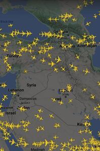 تصویری از وضعیت پروازها در منطقه خاورمیانه