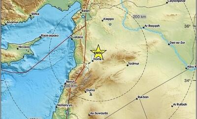 زلزله نسبتاً قوی در سوریه + جزییات