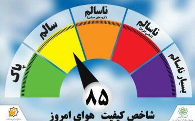 قرارگیری هوای چهارمحال و بختیاری در وضعیت قابل قبول