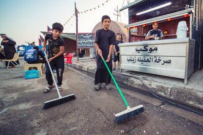 عکس/ در این موکب فقط کودکان خدمت‌رسانی می‌کنند!