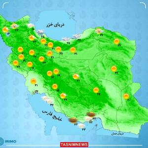 رگبار و رعدوبرق در شمال و جنوب کشور + نقشه