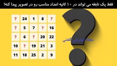 فقط یک نابغه می تواند در 10 ثانیه اعداد مناسب رو در تصویر پیدا کنه!