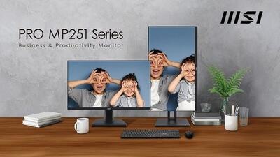 رونمایی MSI از دو نمایشگر PRO MP251 E2 و PRO MP252 E2 با حاشیه‌های باریک و بروزرسانی 120 هرتز