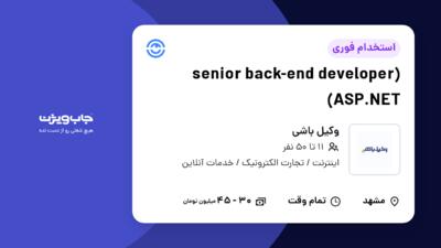 استخدام (senior back-end developer (ASP.NET در وکیل باشی