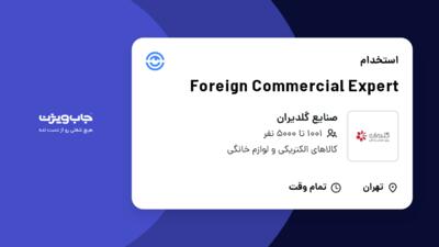 استخدام Foreign Commercial Expert در صنایع گلدیران