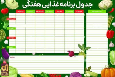 برنامه غذایی هفته برای شنبه ۲۷ مرداد تا جمعه ۲ شهریور