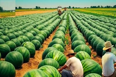 کشاورزی بدیع؛ با سموم هیولایی هندونه کاشتن وزن هرکدوم شده 200 کیلو تو کامیون جا نمیشه