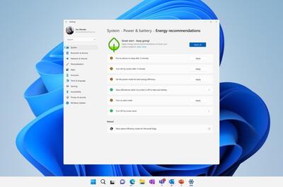 مجهز شدن ویندوز 11 به گزینه‌هایی برای کمک به افزایش عمر باتری لپ‌تاپ‌ها