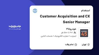 استخدام Customer Acquisition and CX Senior Manager در خودرو45