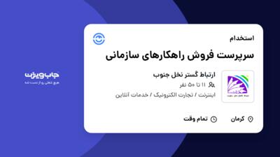 استخدام سرپرست فروش راهکارهای سازمانی در ارتباط گستر نخل جنوب