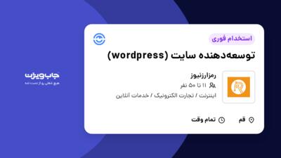 استخدام توسعه‌دهنده سایت (wordpress) در رمزارزنیوز