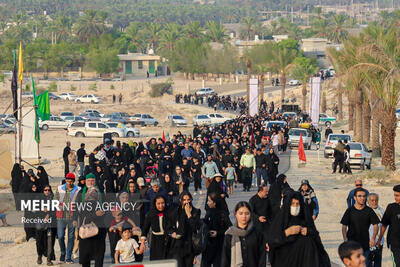 پیاده‌روی جاماندگان اربعین در بهارستان شهرستان جم