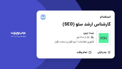 استخدام کارشناس ارشد سئو (SEO) در بیت پین