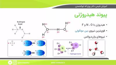 کلیپ آموزش شیمی کنکور | آموزش  شیمی دهم: پیوند هیدروژنی