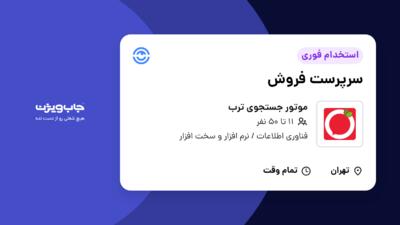 استخدام سرپرست فروش در موتور جستجوی ترب