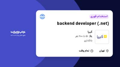 استخدام backend developer (.net) در کیپا