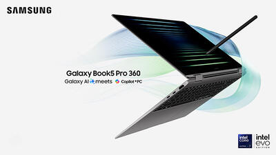 سامسونگ لپ‌تاپ Galaxy Book5 Pro 360 را با پردازنده سری دوم Core Ultra اینتل معرفی کرد