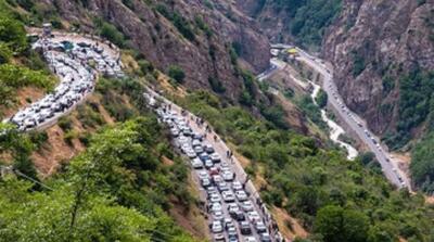 ترافیک در جاده تهران شمال باز هم سنگین شد - مردم سالاری آنلاین