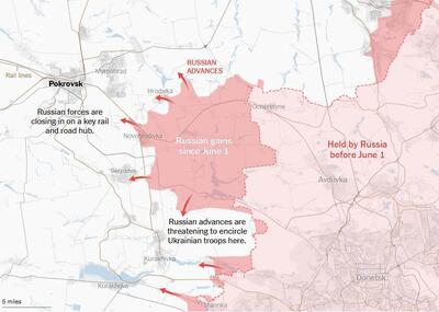 نیویورک‌تایمز: تصرف پوکروفسک، کلید کنترل روسیه بر دونباس است