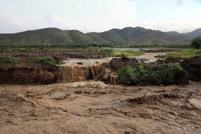 وقوع سیلاب در روستای قلعه قافه بالا بخش مرکزی مینودشت