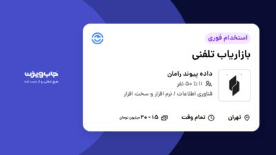 استخدام بازاریاب تلفنی - خانم در داده پیوند رامان