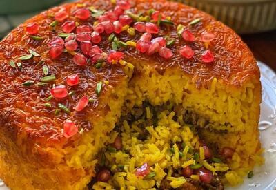 ناهار امروز: با فسنجونی که از مهمونی اضافه اومد یه ته چین مجلسی بپز! + طرز تهیه