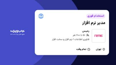 استخدام مدیر نرم افزار در رمیس