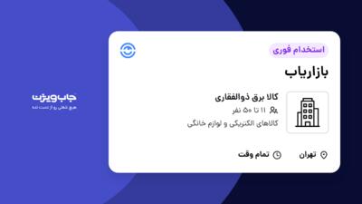 استخدام بازاریاب - خانم در کالا برق ذوالفقاری