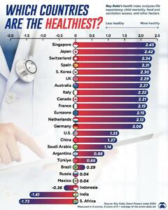 اینفوگرافی/سلامت‌ترین کشورهای جهان کدامند؟ | اقتصاد24