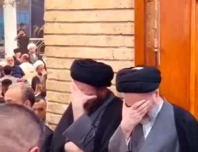 گریه‌های فرزندان آیت‌الله سیستانی در غم شهادت سید مقاومت