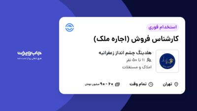 استخدام کارشناس فروش (اجاره ملک) در هلدینگ چشم انداز زعفرانیه