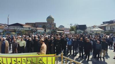 هیئت عزاداری مردم آستانه اشرفیه در پی شهادت «سید حسن نصرالله»