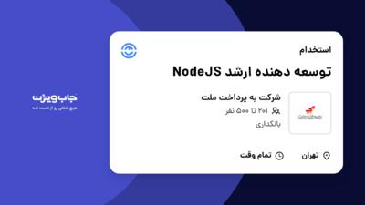 استخدام توسعه دهنده ارشد NodeJS در شرکت به پرداخت ملت