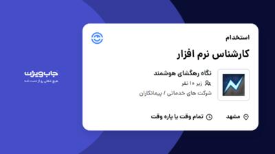 استخدام کارشناس نرم افزار - خانم در نگاه رهگشای هوشمند