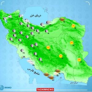 باران و کاهش دما در شمال کشور +نقشه